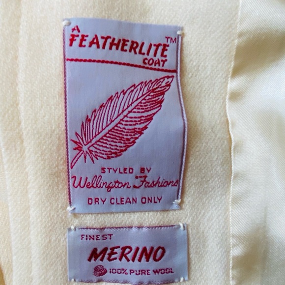 RARE Vintage 1960 WELLINGTON FASHIONS cream merino wool cape coat O/S - Picture 16 of 16